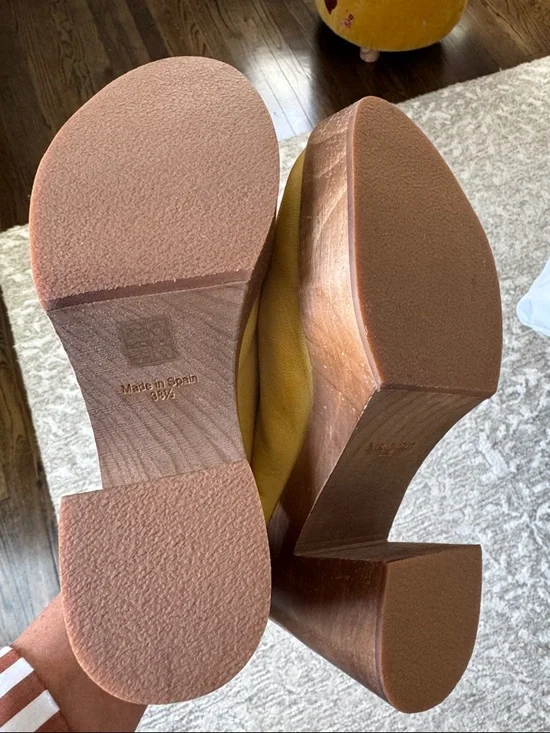 Free People Olive-Yellow Leather Platform Mule Clogs - Picture 5 of 5